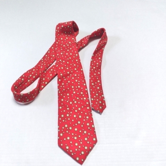 None Other - Vintage Peter Blair 100% Silk Red Bubble Print Tie
